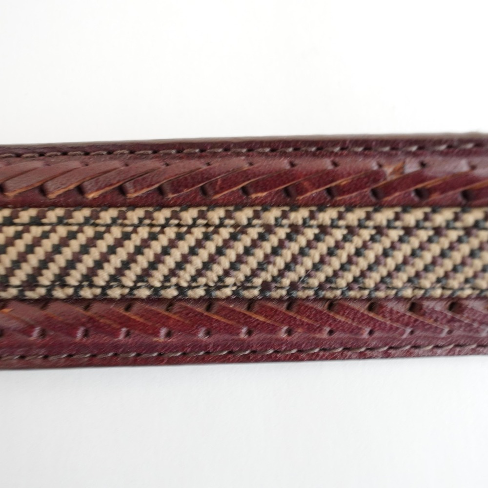 Brighton Leather Belt Mens 40 Brown Woven Gold Buckle Classic Business Casual - Picture 5 of 11